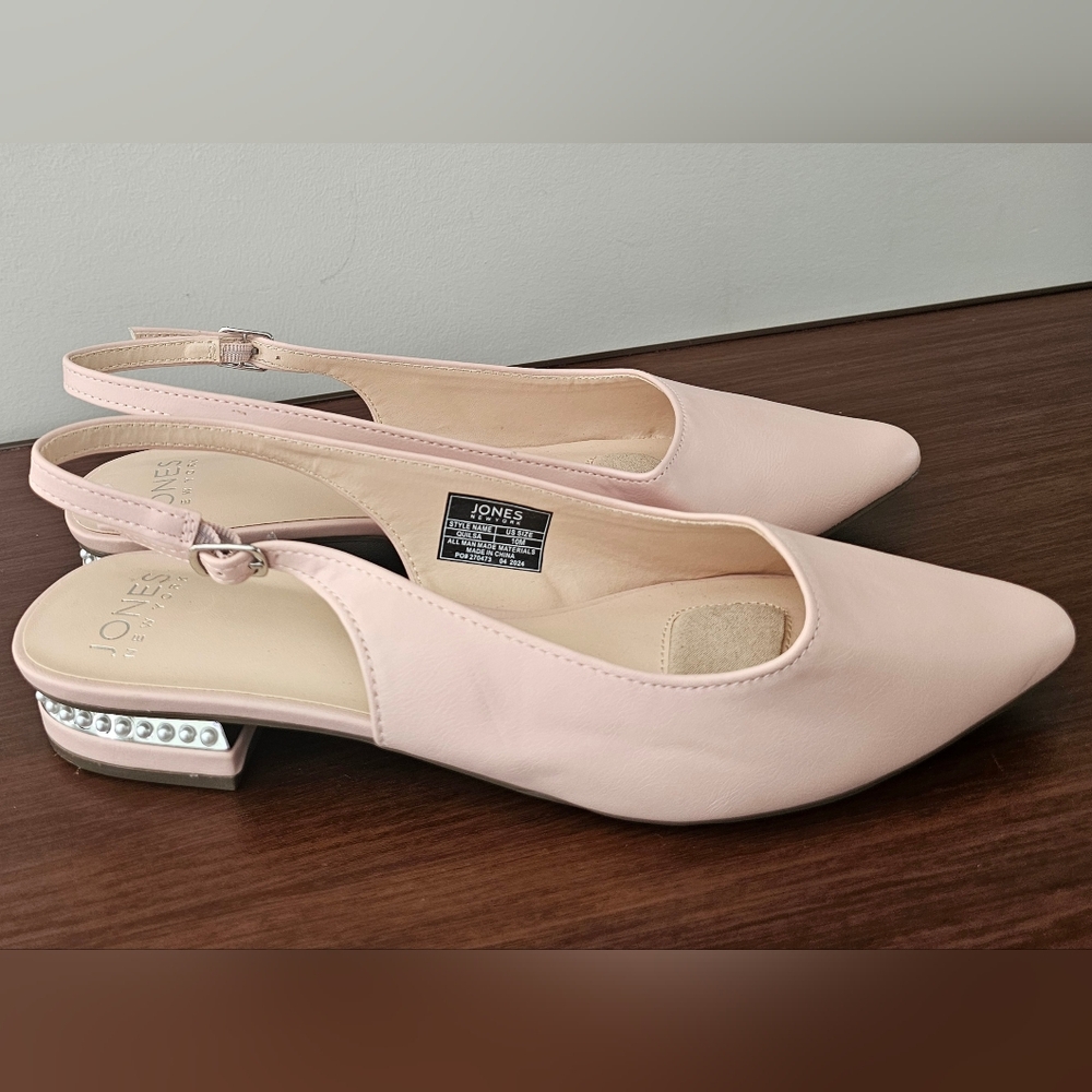 NWOB JONES NY Quilsa Pink Slingback Women Dress Shoes